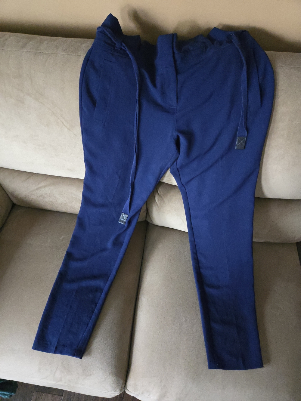 Burberry Royal Blue Drawstring Jumpsuit Pants
